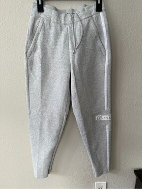 Battle Aim Gray Jogger Sweatpants White Side Stripe Zipper Cuffs